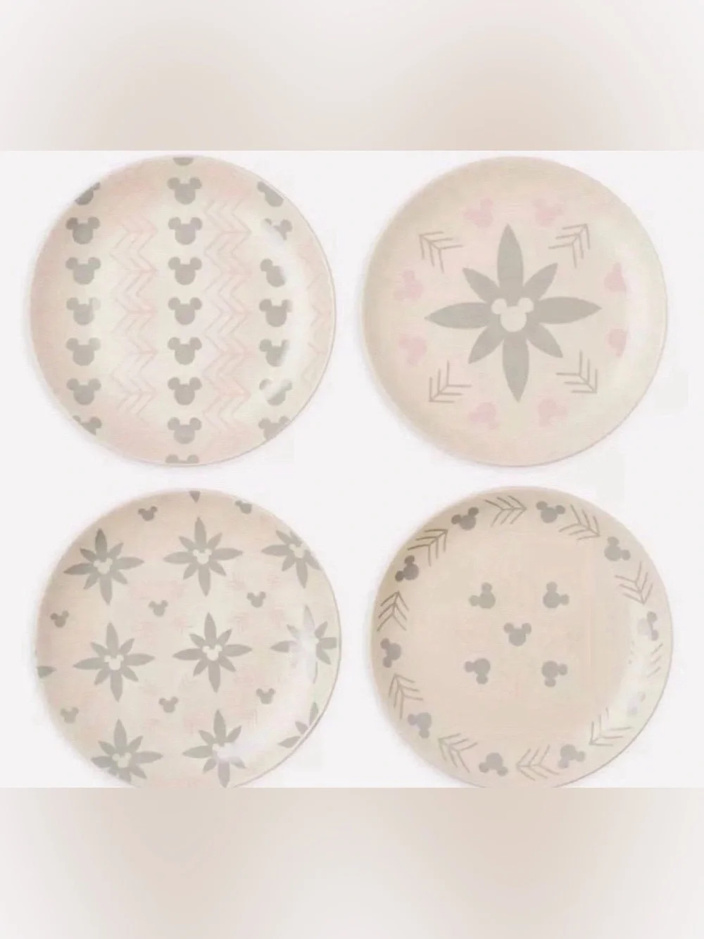 NWT Disney Parks Homestead Collection Mickey Mouse Salad Plate 4 piece Set